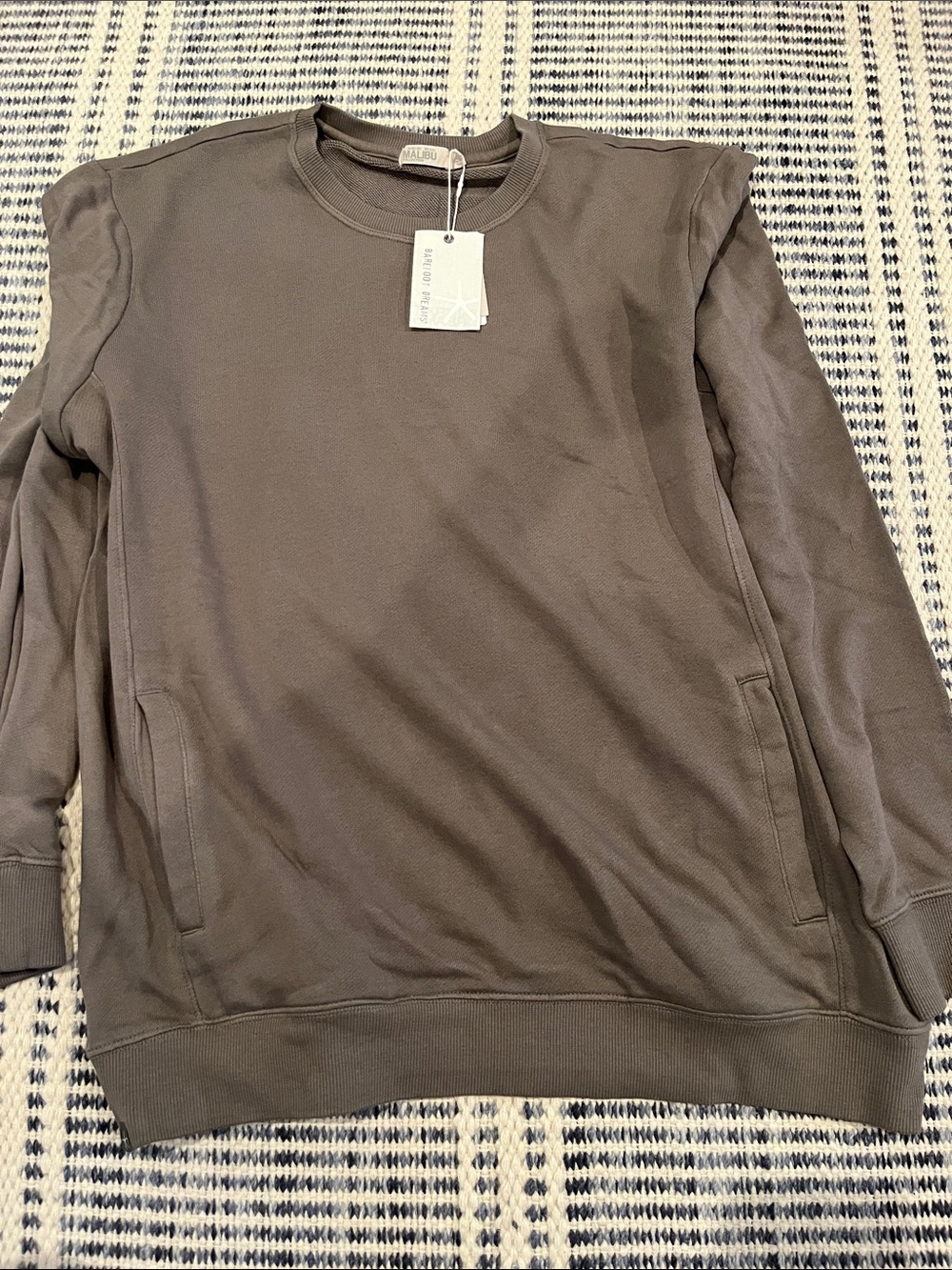 Barefoot Dreams Men's Crewneck Sweatshirt - Brown